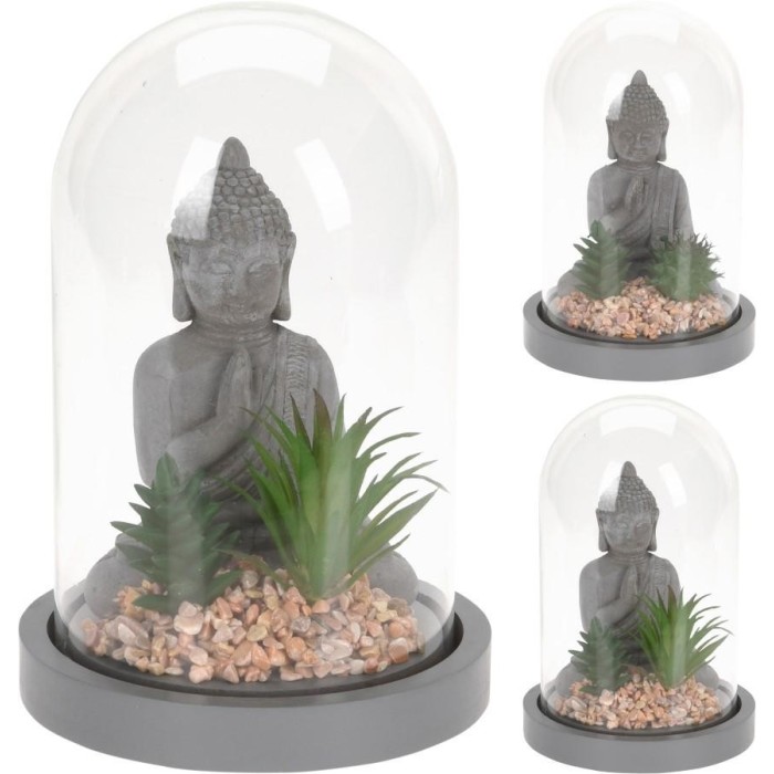 CLOCHE VETRO BUDDHA 21CM 2ASS